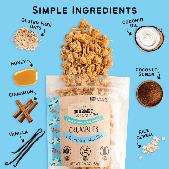 Gourmet Granola - Cinnamon Vanilla Almond Granola Bar Crumbles