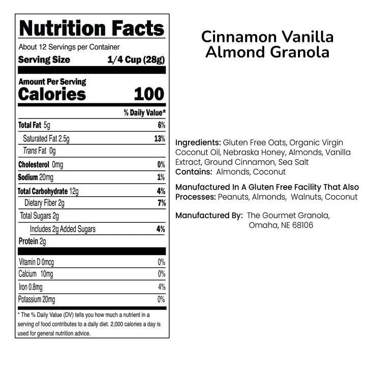 Gourmet Granola - Cinnamon Vanilla Almond Granola