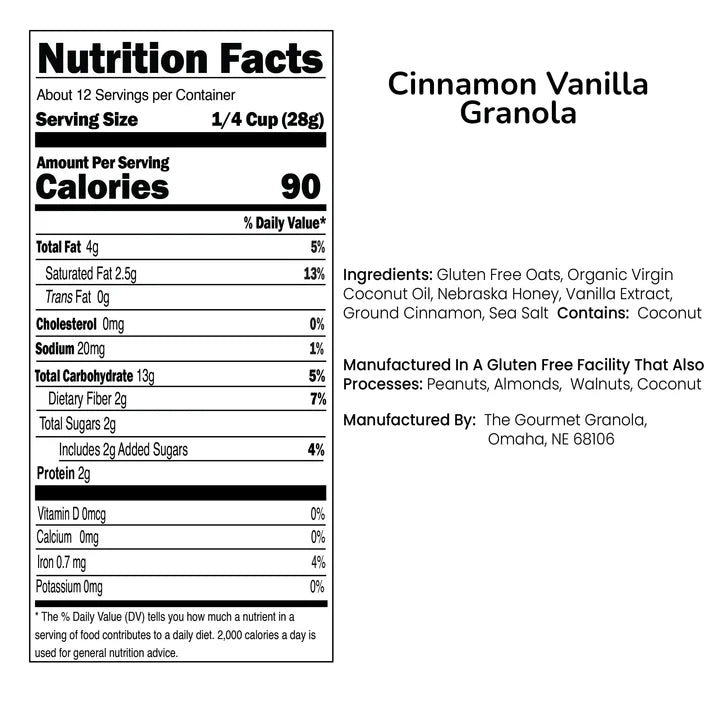 Gourmet Granola - Cinnamon Vanilla Granola