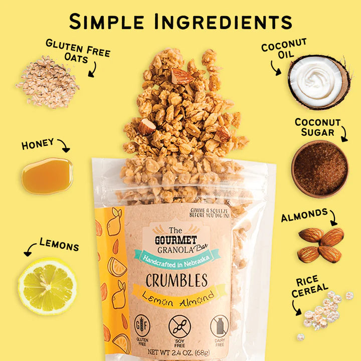 Gourmet Granola - Lemon Almond Granola Bar Crumbles